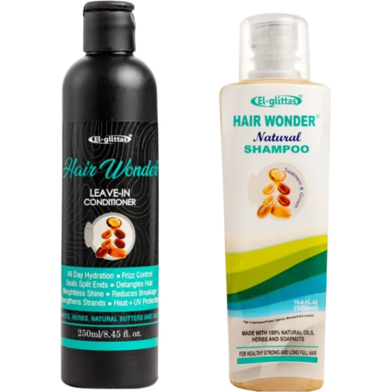 El Glittas Hair Wonder Shampoo & Leave-in Conditioner Duo - Hydrating & Strengthening Set