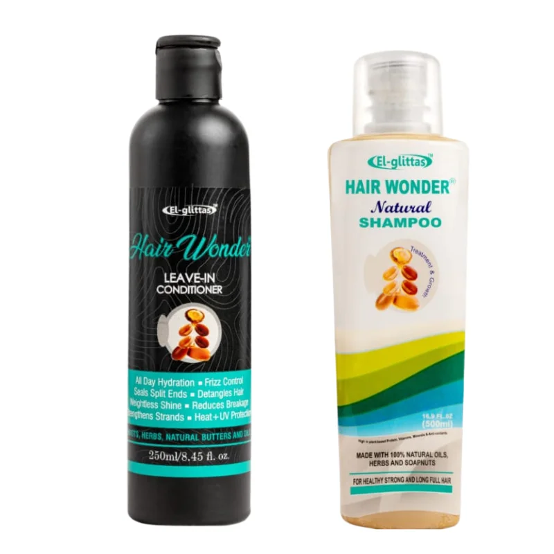 El Glittas Hair Wonder Shampoo & Leave-in Conditioner Duo - Hydrating & Strengthening Set