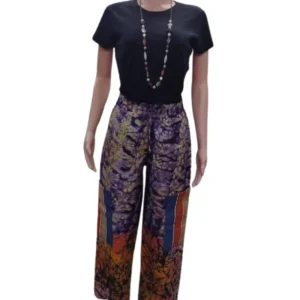 Vibrant Batik Wide-Leg Pants - Comfortable & Stylish Ethnic Wear