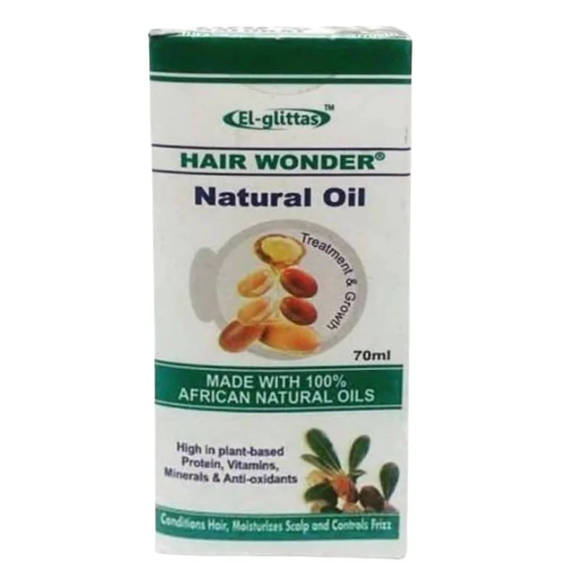 El Glittas Hair Wonder Natural Oil (70ml) - Treatment & Growth with 100% African Natural Oils