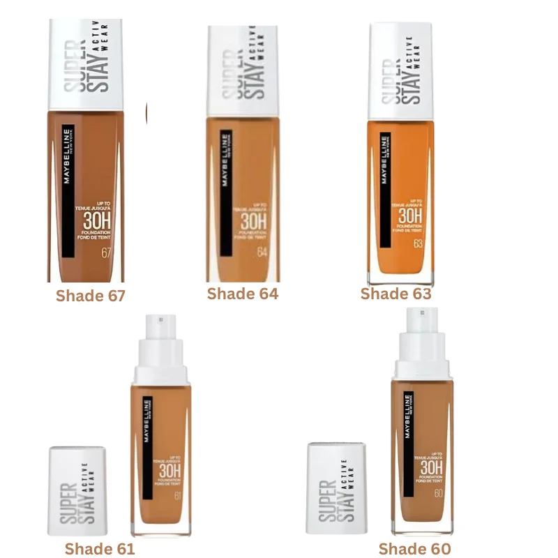 Maybelline Super Stay Active Wear 30H Liquid Foundation - Full Coverage & Long-Lasting (Multi-Shade)