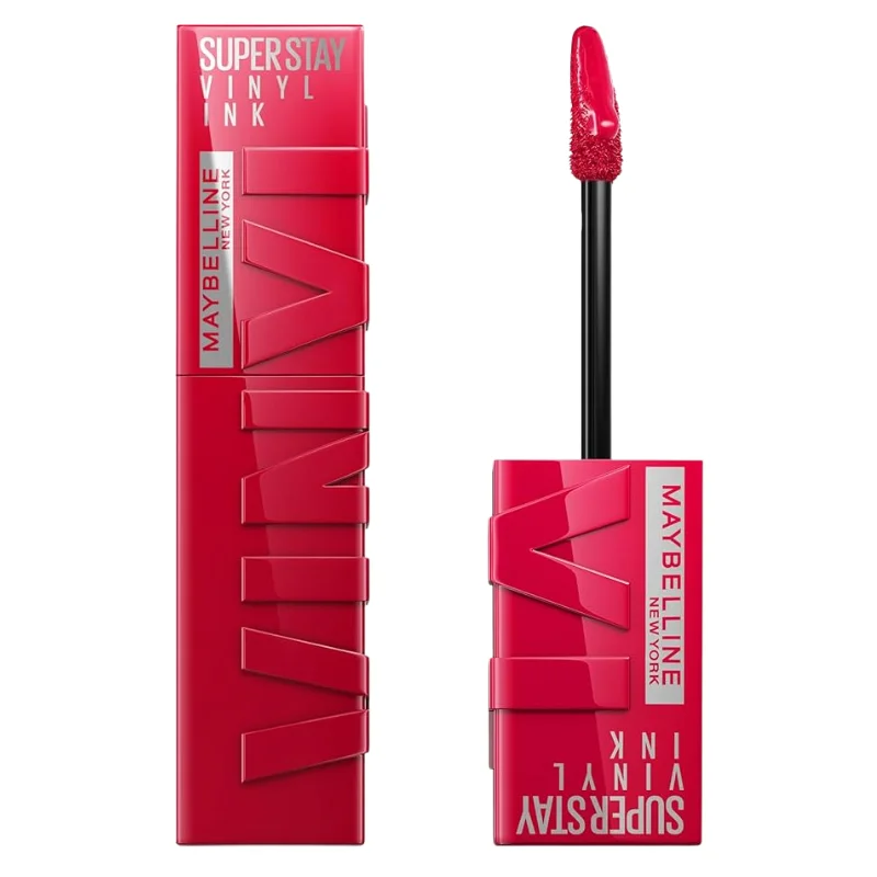 Maybelline Super Stay Vinyl Ink Liquid Lipstick - Fierce Red Shades, 16HR Wear (50 Wicked & 55 Royal)3