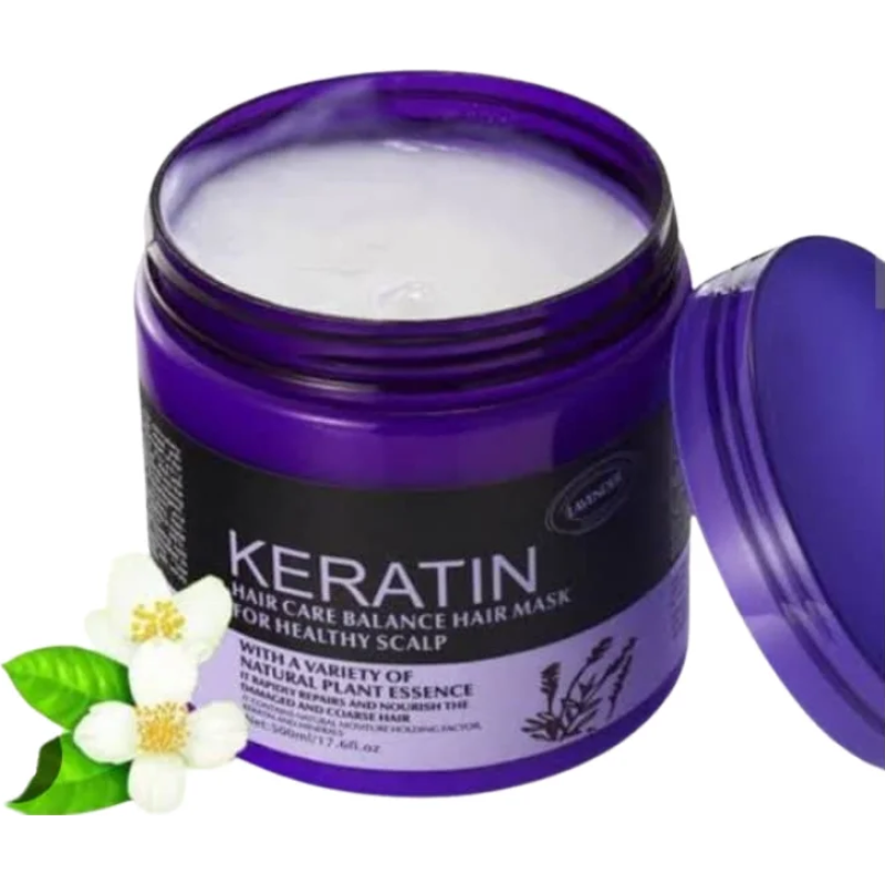 Keratin Hair Care Balance Hair Mask with Natural Plant Essence - Intensive Repair & Healthy Scalp (2-Pack, 1000ml Each)1