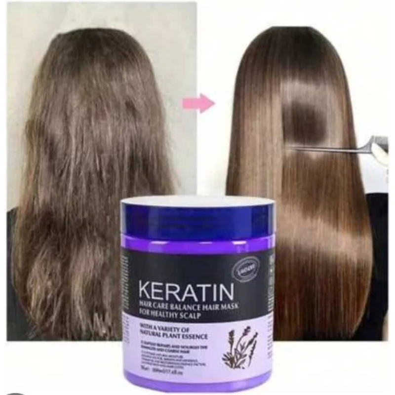 Keratin Hair Care Balance Hair Mask with Natural Plant Essence - Intensive Repair & Healthy Scalp (2-Pack, 1000ml Each)2