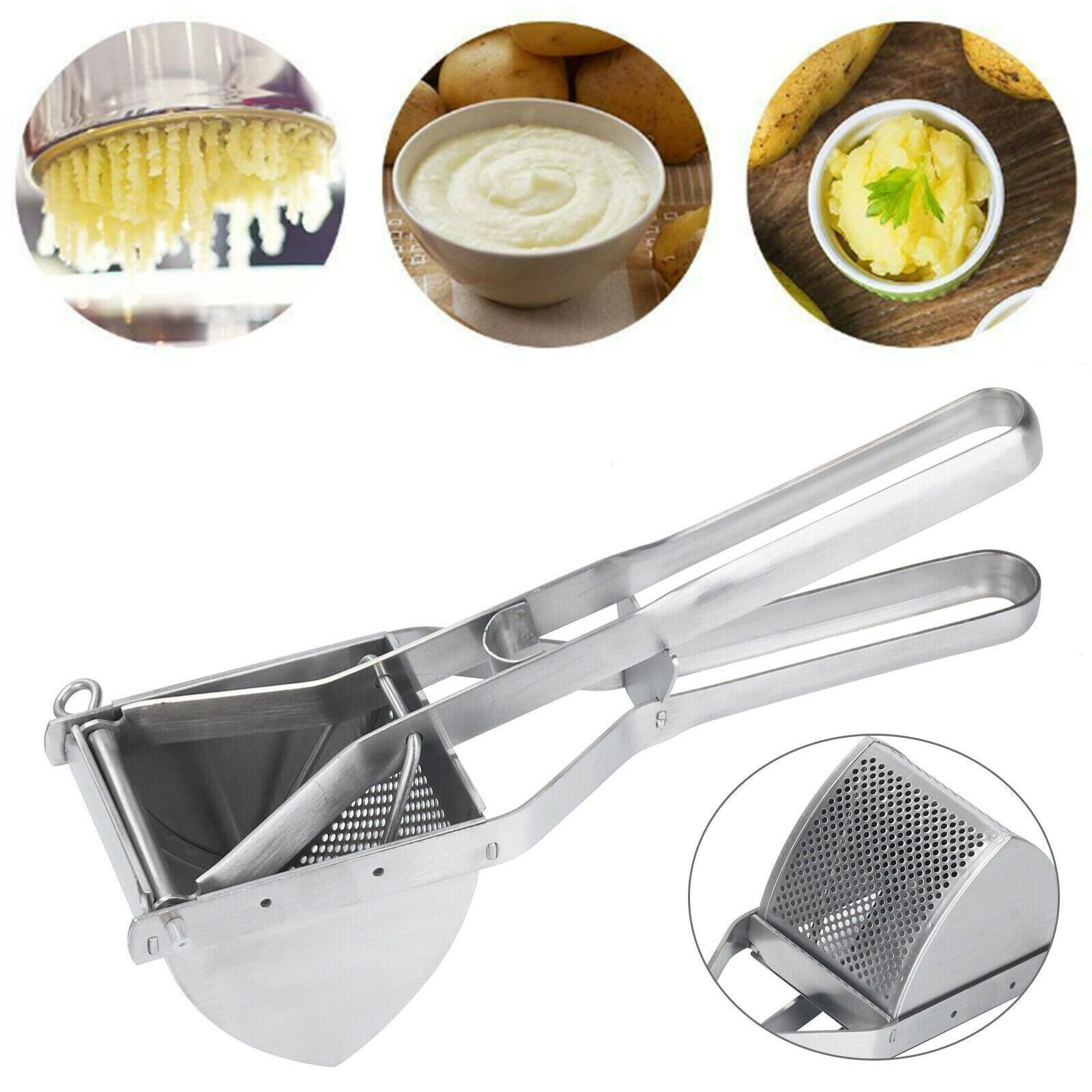 New Large Stainless Steel Potato Ricer Masher Fruit Press Juicer Crusher Squeeze - Image 4
