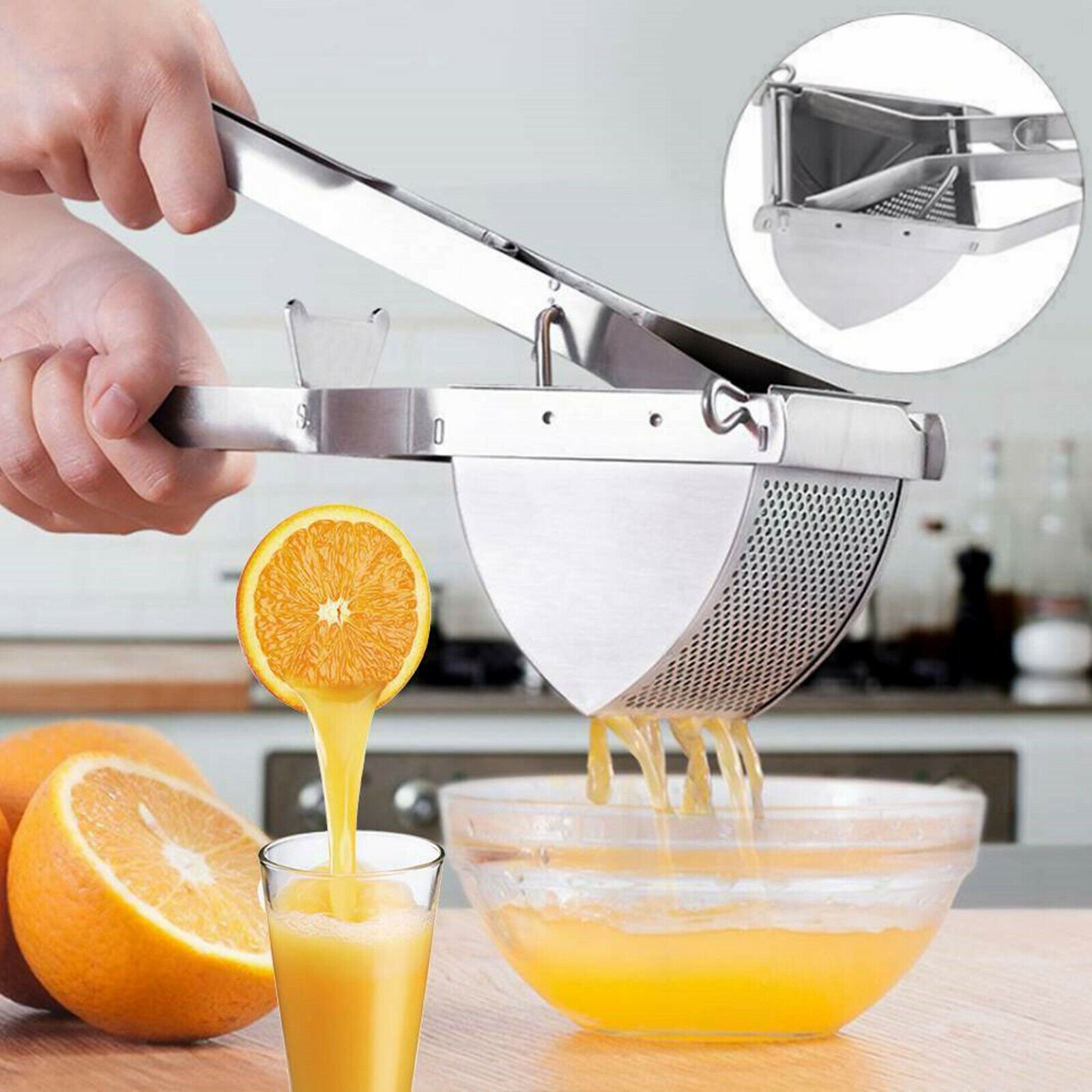 New Large Stainless Steel Potato Ricer Masher Fruit Press Juicer Crusher Squeeze - Image 5
