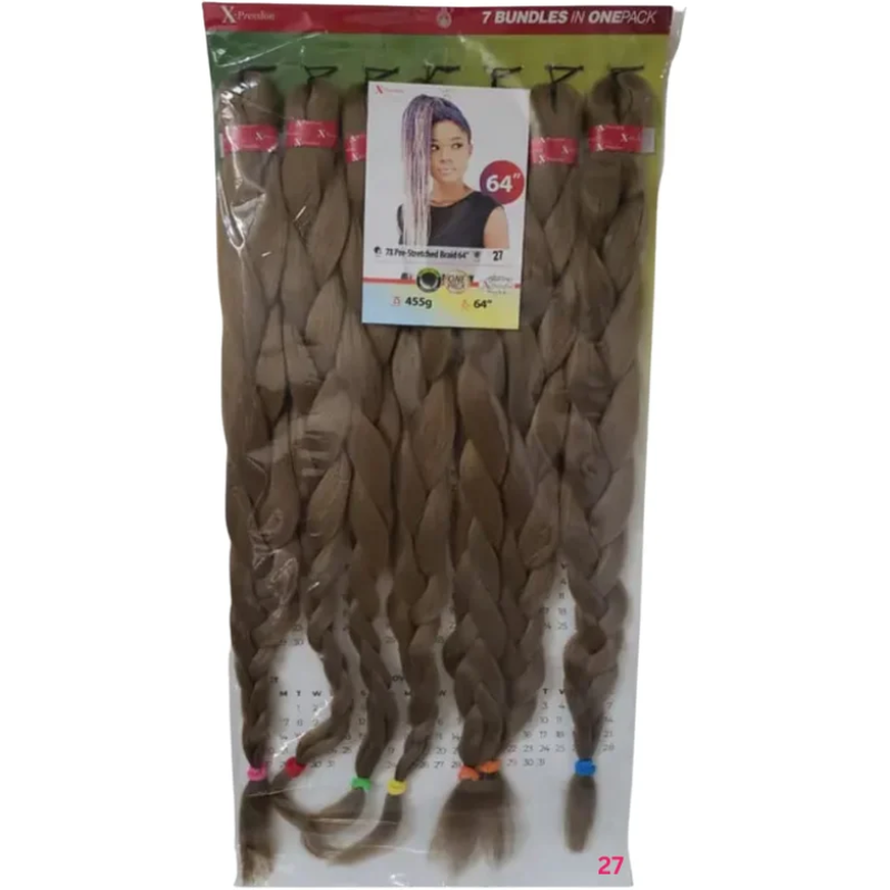 X-Pression 7X Pre-Stretched Braids 64" - 7 Bundles in One Pack2