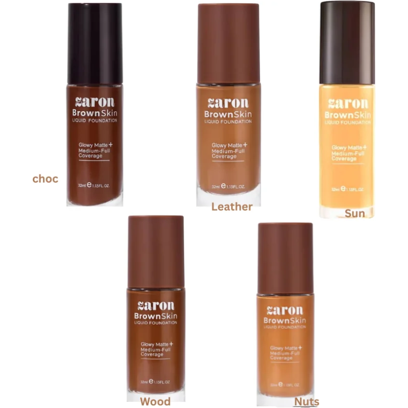 Zaron BrownSkin Liquid Foundation – Glowy Matte + Medium-Full Coverage