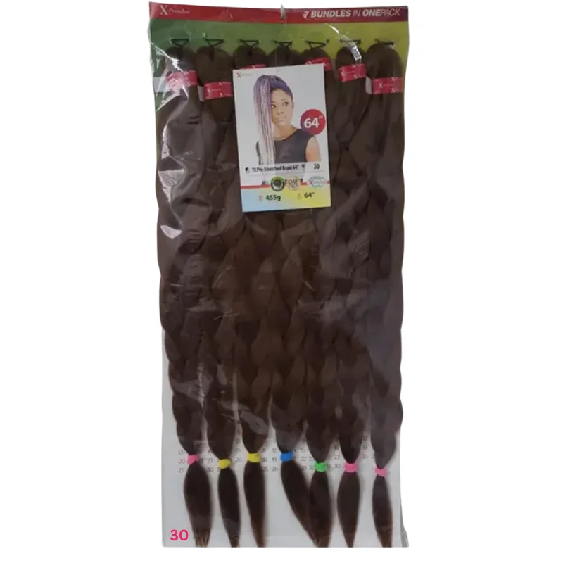 X-Pression 7X Pre-Stretched Braids 64" - 7 Bundles in One Pack3