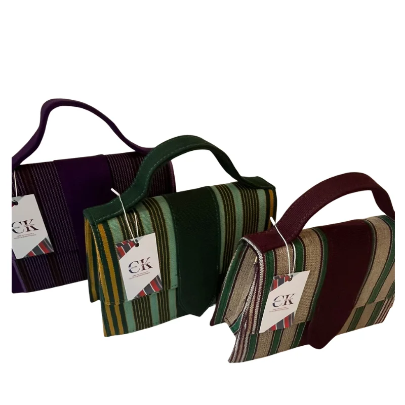 Adaobi CK Ankara Fabric Mini Handbags with Top Handle - Multiple Coloured Stylish Clutch Purses