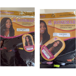 Rosemary 100% Kanekalon Kinky Bulk Braiding Hair - Colors 1 & 30