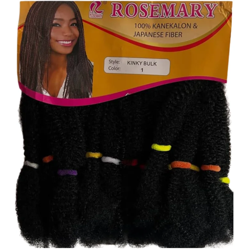 Rosemary 100% Kanekalon Kinky Bulk Braiding Hair - Colors 1 & 30 4