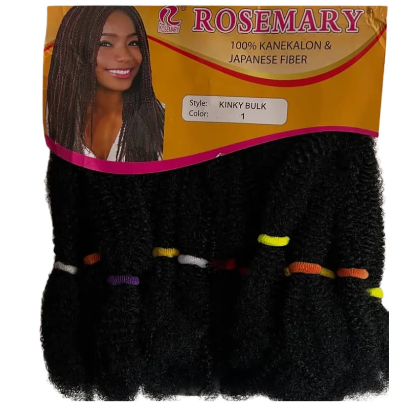 Rosemary 100% Kanekalon Kinky Bulk Braiding Hair - Colors 1 & 30 4