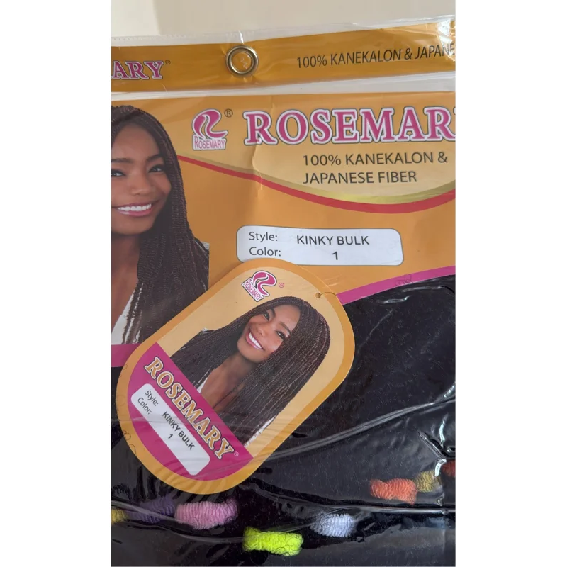 Rosemary 100% Kanekalon Kinky Bulk Braiding Hair - Colors 1 & 30 2