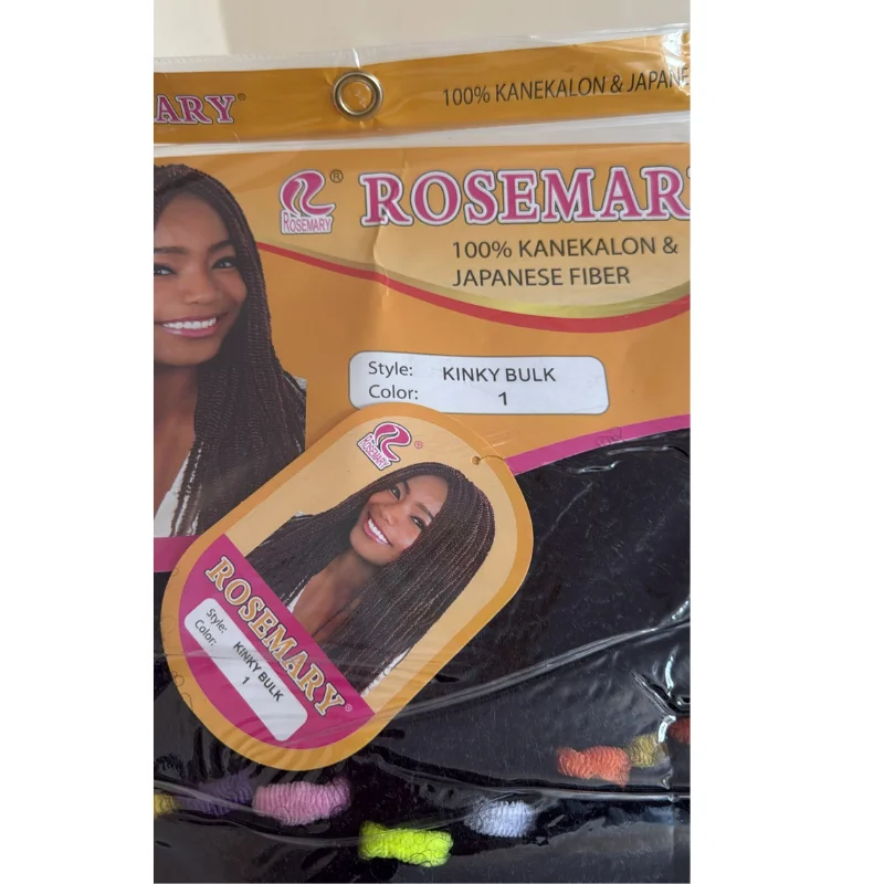 Rosemary 100% Kanekalon Kinky Bulk Braiding Hair - Colors 1 & 30 2