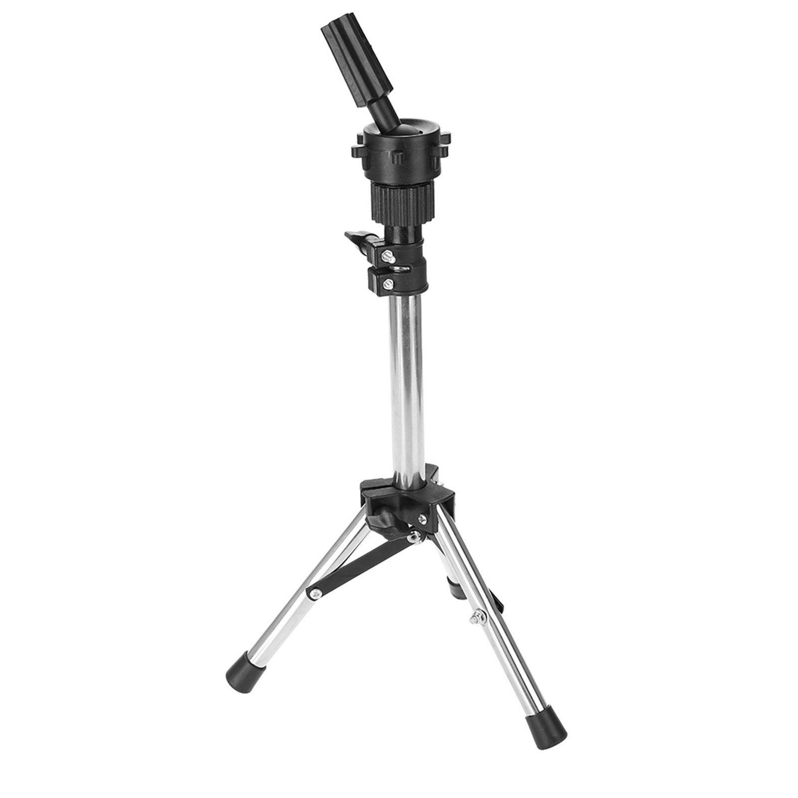 Hairdressing Training Head Holder Adjustable Salon Model Mannequin Head Tripod Stand Silver - Image 8