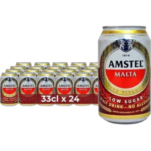 Amstel Malta - Low Sugar, Non-Alcoholic Malt Drink (24-pack x 33cl)