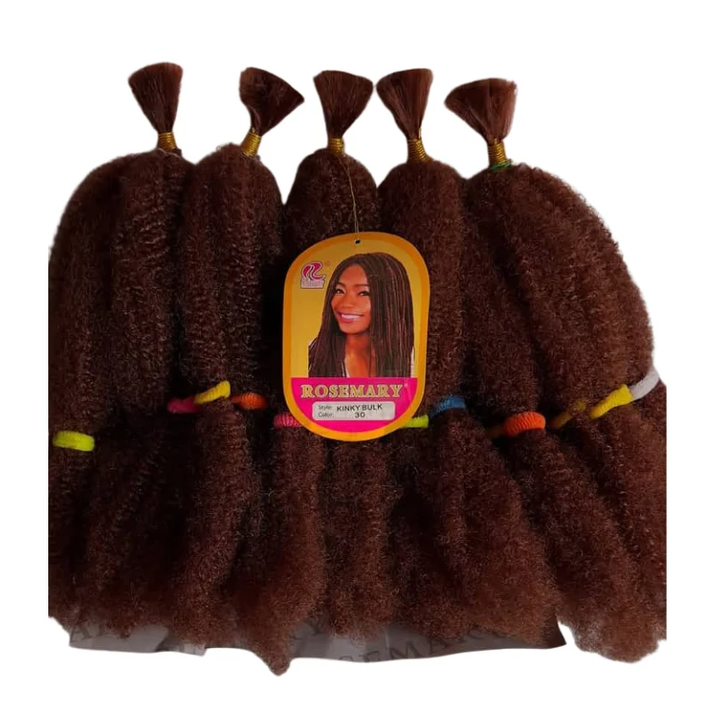 Rosemary 100% Kanekalon Kinky Bulk Braiding Hair - Colors 1 & 30 5