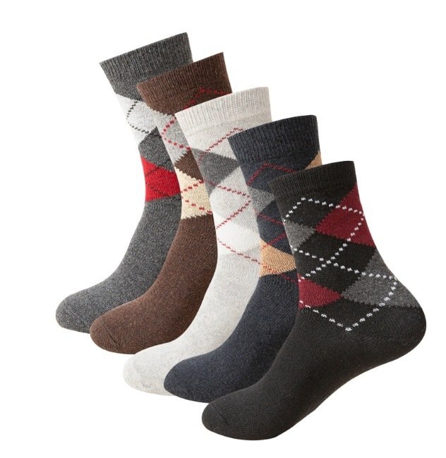 Wool Lined Socks With Flat Dotted Lines - Image 4