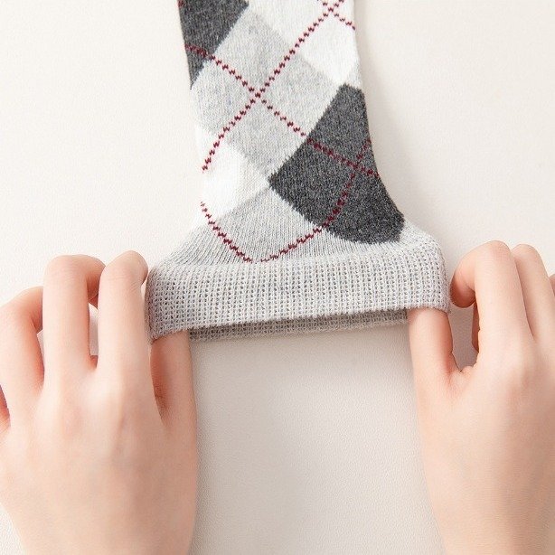 Wool Lined Socks With Flat Dotted Lines - Image 2