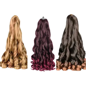 Krock Loose Wave Crochet Braids - 24" (Ombre, Brown & Burgundy)