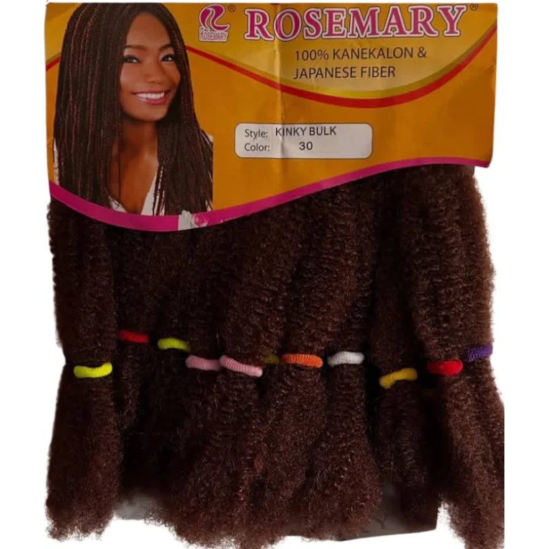 Rosemary 100% Kanekalon Kinky Bulk Braiding Hair - Colors 1 & 30 6