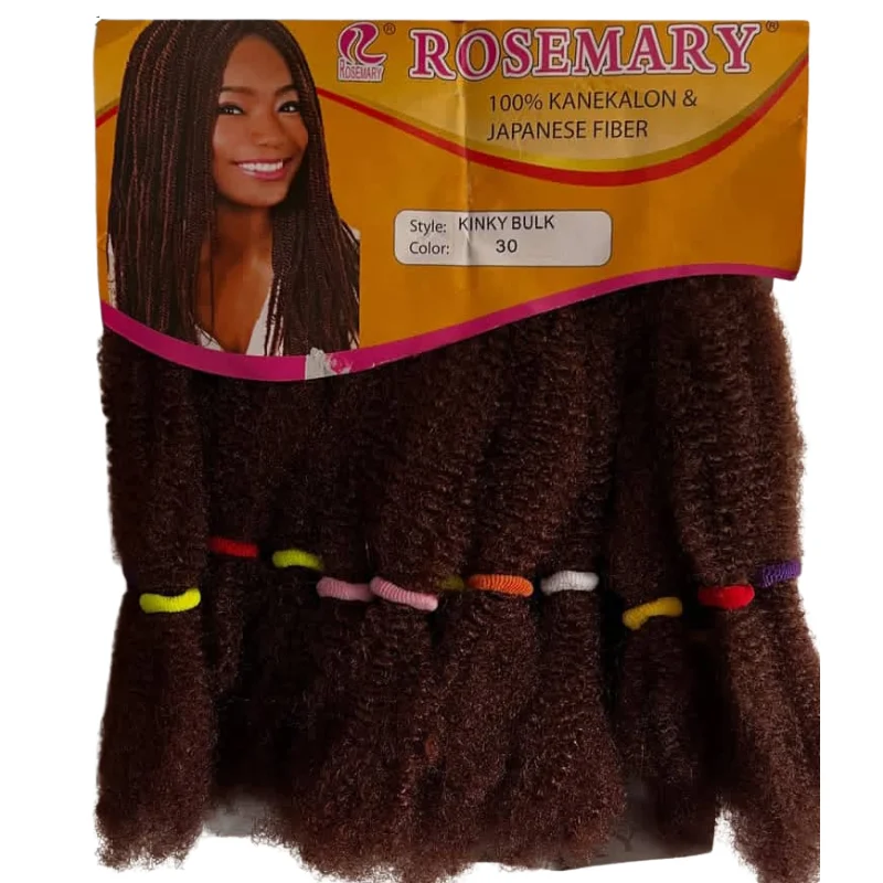Rosemary 100% Kanekalon Kinky Bulk Braiding Hair - Colors 1 & 30 6
