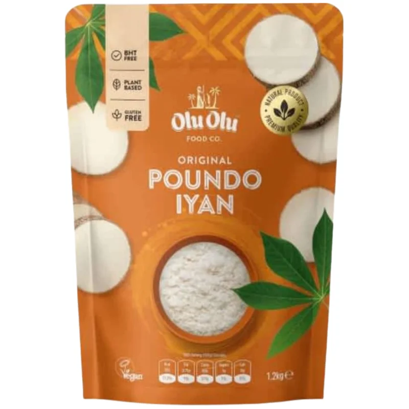 Poundo Iyan (Pounded Yam) Flour - Olu Olu Brand - 2kg, 4kg2