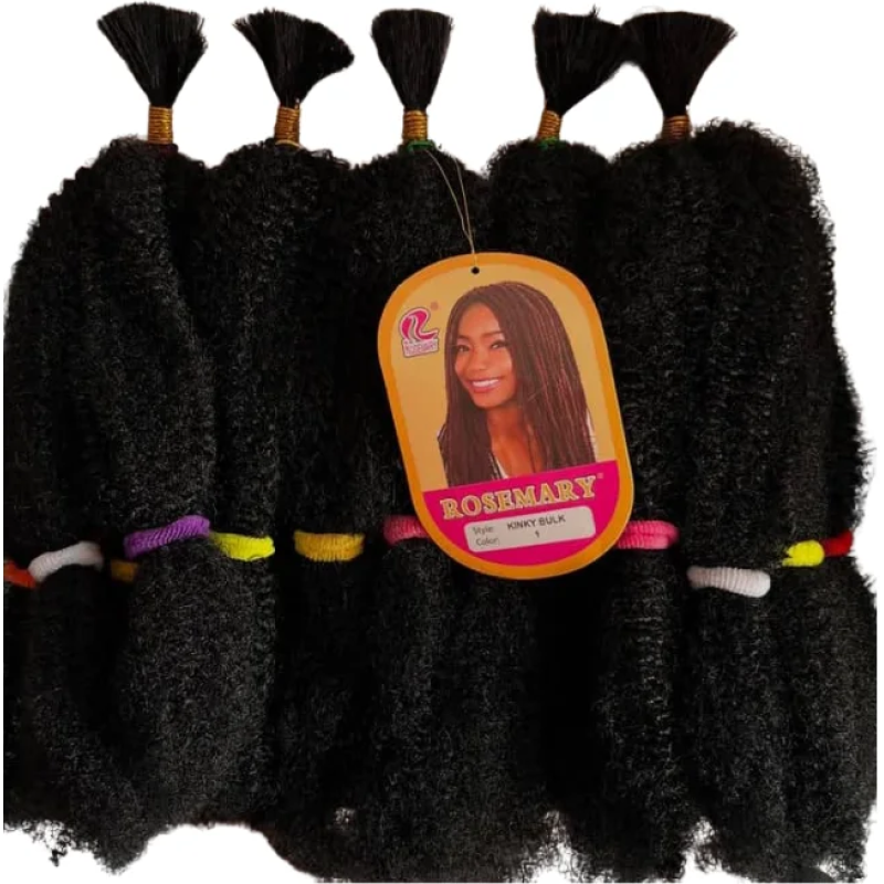 Rosemary 100% Kanekalon Kinky Bulk Braiding Hair - Colors 1 & 30 3