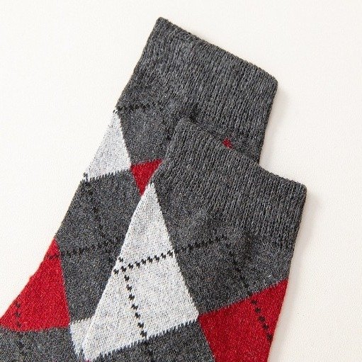 Wool Lined Socks With Flat Dotted Lines - Image 5