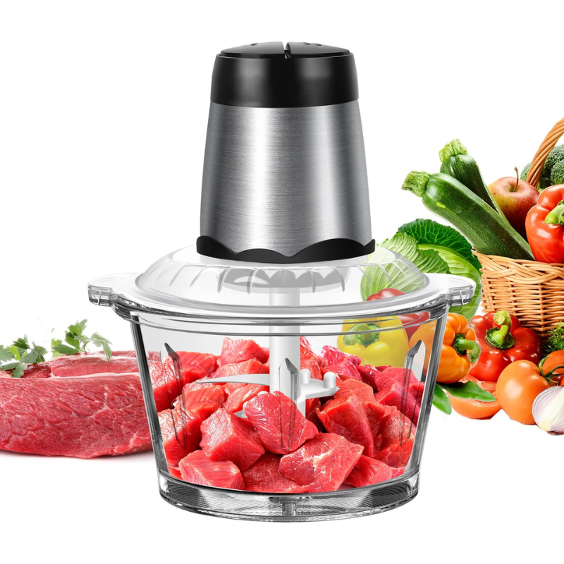 Electric Food Chopper - 2L Glass Bowl & 300W Power1