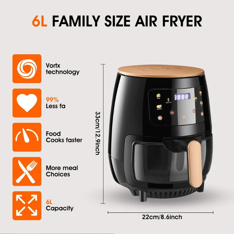 Air Fryer Oven - 360° Hot Air Circulation & Healthy Frying2