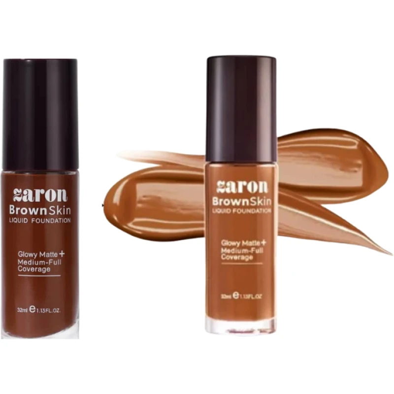 Zaron BrownSkin Liquid Foundation – Glowy Matte + Medium-Full Coverage1