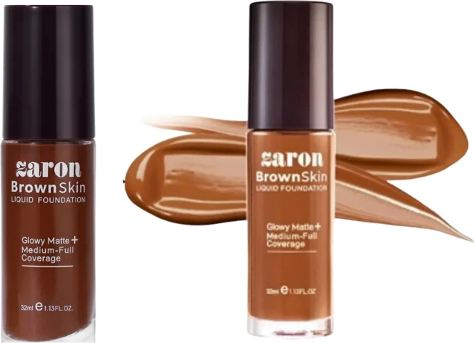 Zaron BrownSkin Liquid Foundation – Glowy Matte + Medium-Full Coverage1