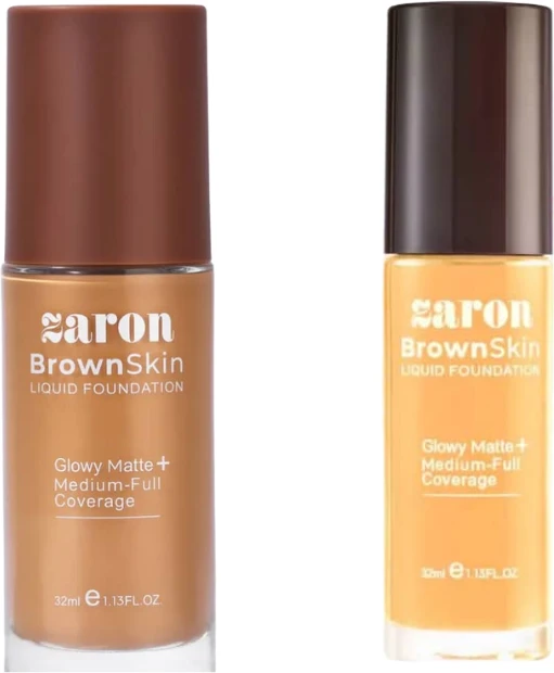 Zaron BrownSkin Liquid Foundation – Glowy Matte + Medium-Full Coverage3