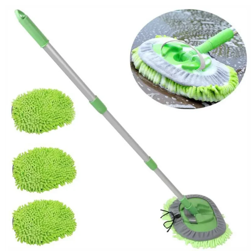 Microfiber Car Mop - Extendable Handle & Reusable Pads1