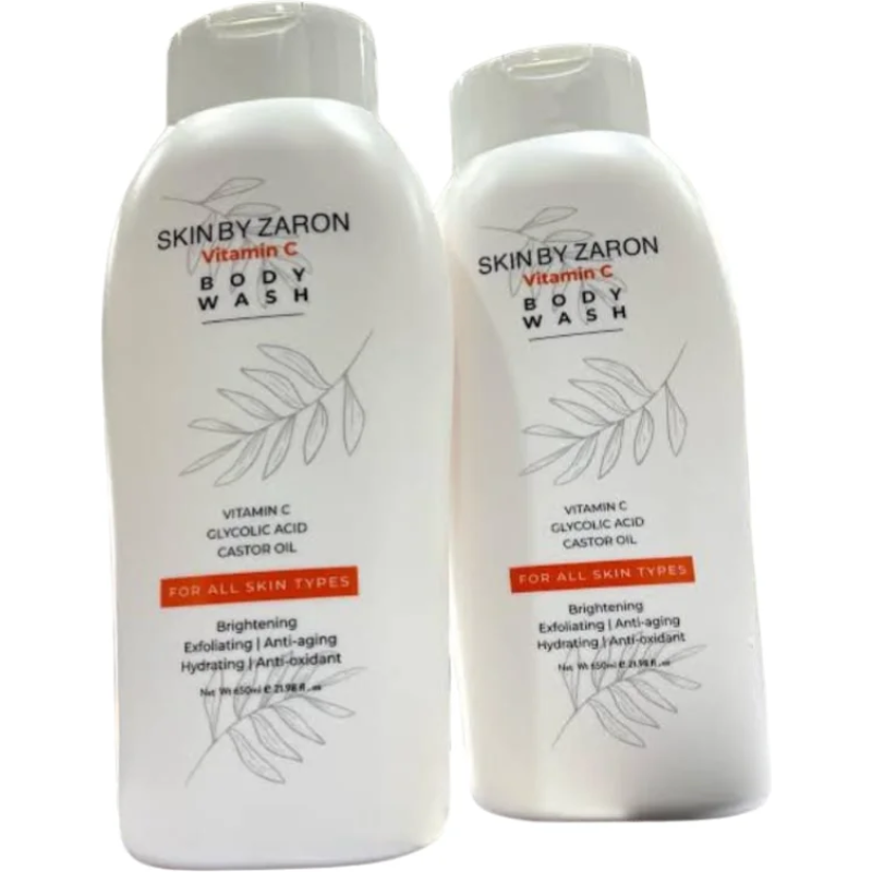 Skin By Zaron Vitamin C Body Wash: Brightening & Exfoliating Formula with Glycolic Acid1