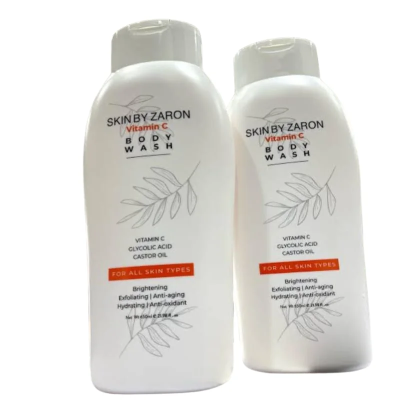 Skin By Zaron Vitamin C Body Wash: Brightening & Exfoliating Formula with Glycolic Acid1
