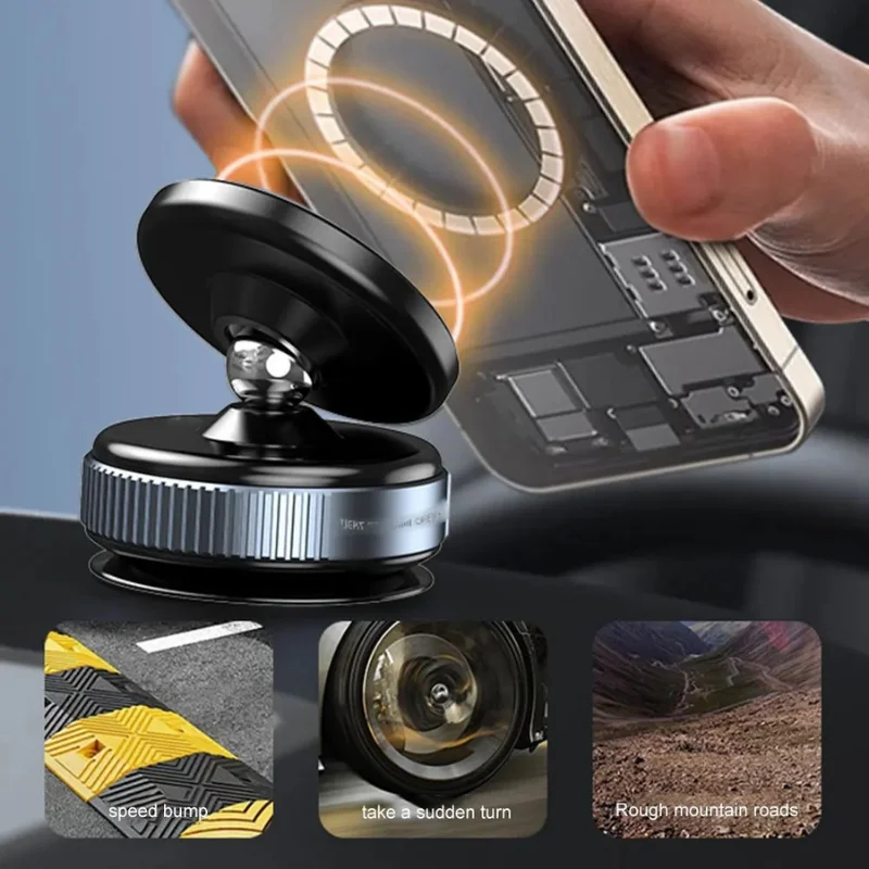 Magnetic Car Phone Mount - Suction Cup & 360° Rotation2
