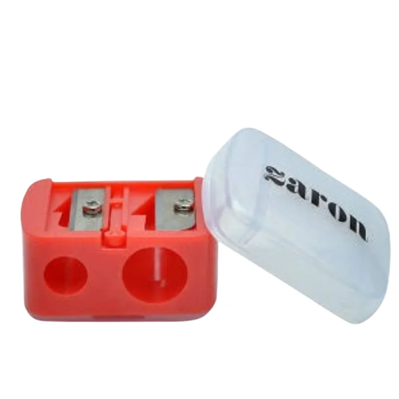 Zaron Dual-Hole Pencil Sharpener with Shavings Catcher