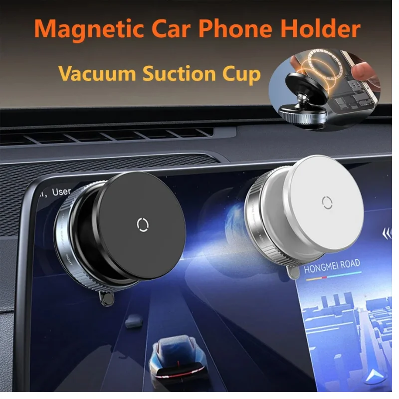 Magnetic Car Phone Mount - Suction Cup & 360° Rotation3