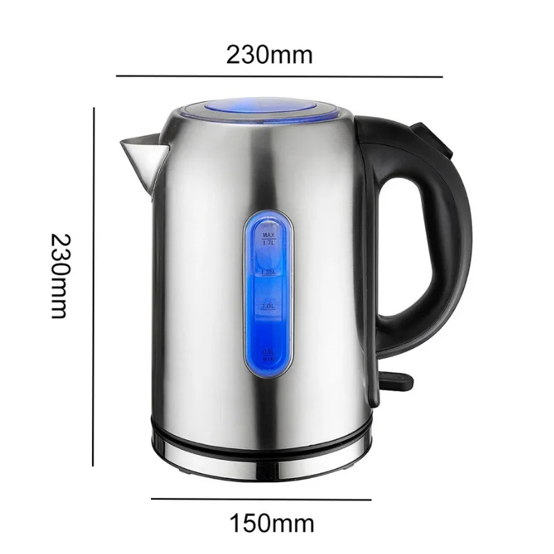 Stainless Steel Electric Kettle - 1.7L Fast Boil & LED Indicator