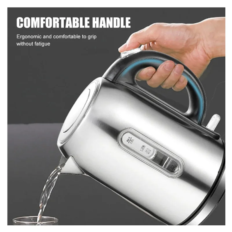 Stainless Steel Electric Kettle - 1.7L Fast Boil & LED Indicator2