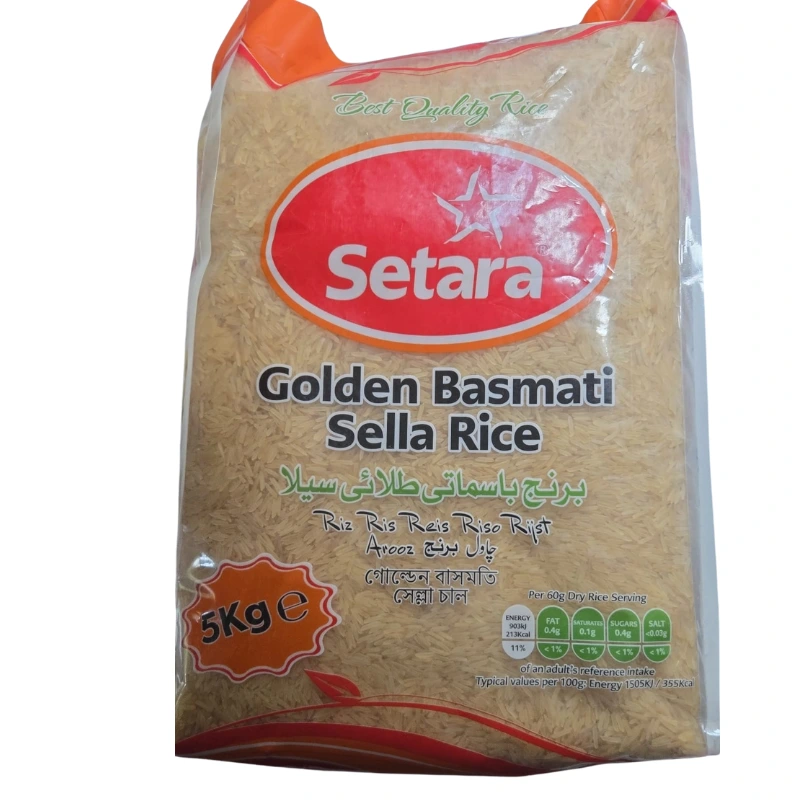 Setara Golden Basmati Sella Rice - Premium Quality, Aromatic, Non-Sticky, (10kg & 5kg Bags)1