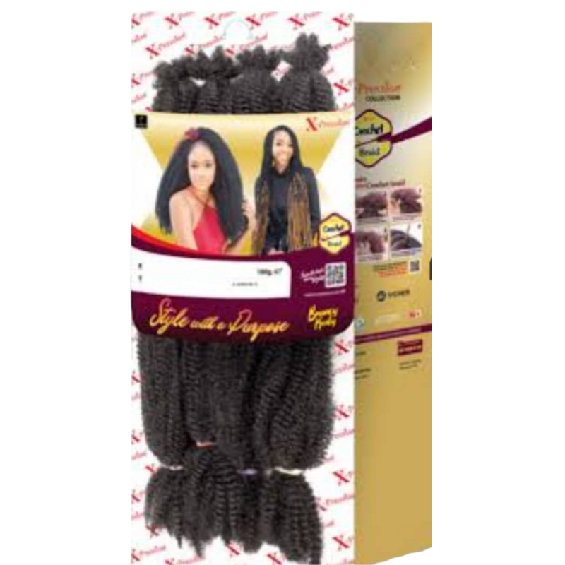 X-Pression Premium Collection Freedom Crochet Braid – Bouncy Kinky Style (100g)