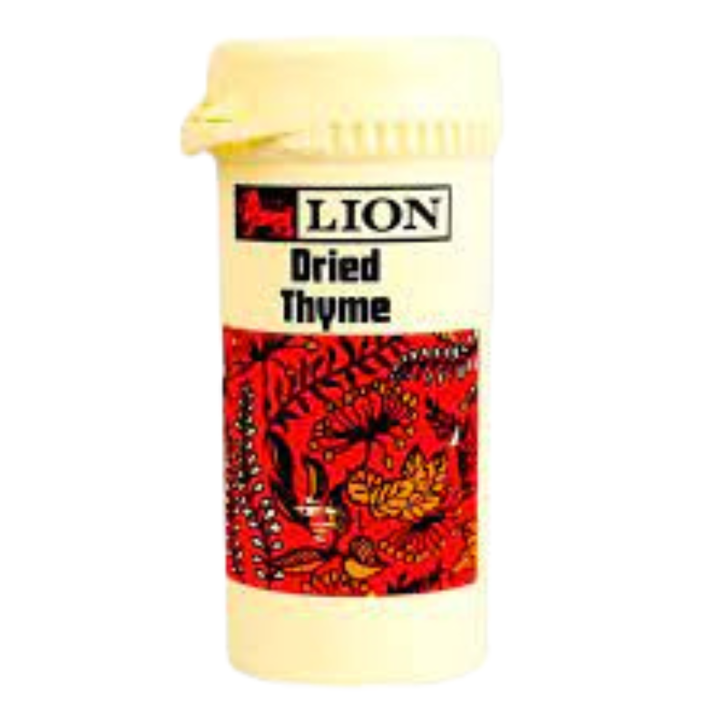 LION Premium Dried Thyme - Aromatic Herb for Stews, Roasts, and Caribbean Cuisine (25G)