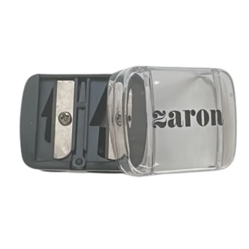 Zaron Dual-Hole Pencil Sharpener with Shavings Catcher