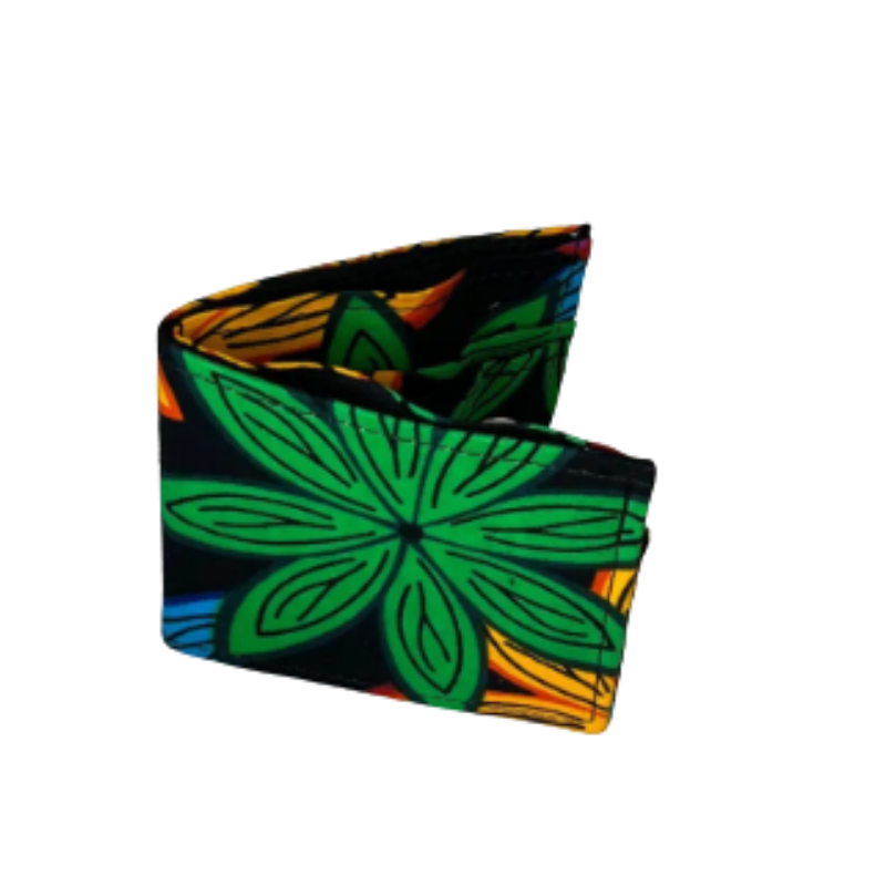 Vibrant Abstract Geometric Print Bifold Wallet | Unique Fabric with Snap Closure1