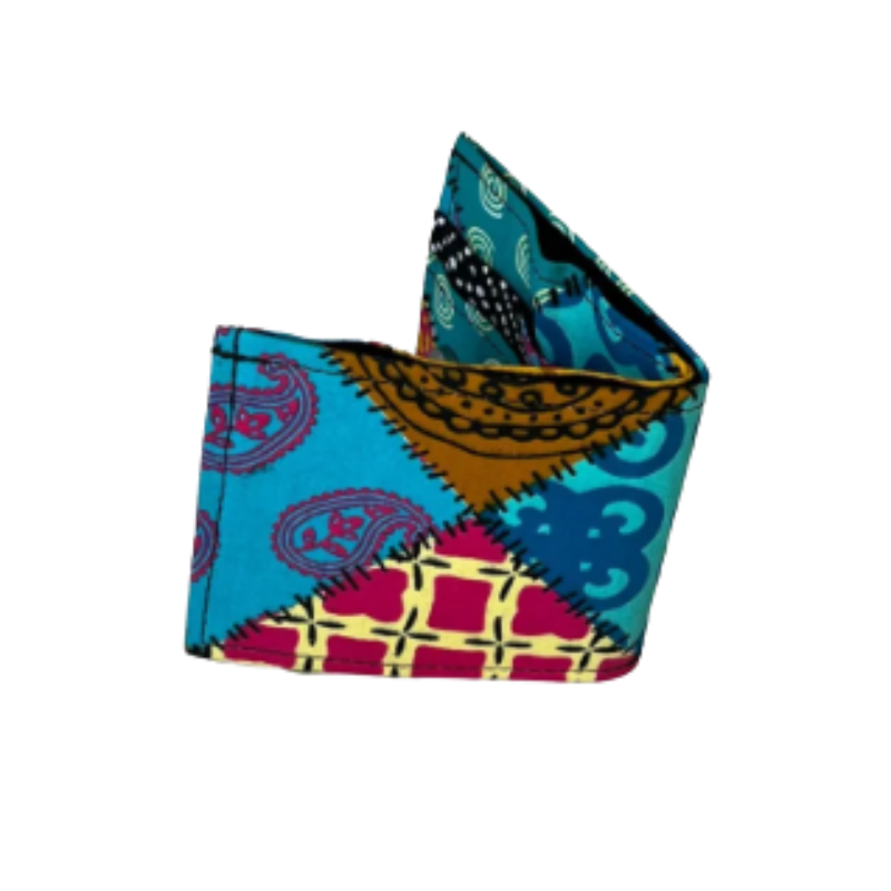 Vibrant Abstract Geometric Print Bifold Wallet | Unique Fabric with Snap Closure