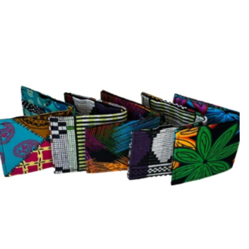 Vibrant Abstract Geometric Print Bifold Wallet | Unique Fabric with Snap Closure
